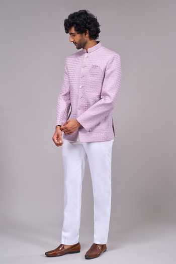 Buy Arihant Rai Sinha Lilac Textured Bandhgala Online at Aza Fashions Buy_Arihant Rai Sinha_Lilac Textured Bandhgala _Online_at_Aza_Fashions