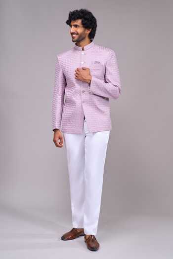 Arihant Rai Sinha Lilac Textured Bandhgala at Aza Fashions Arihant Rai Sinha_Lilac Textured Bandhgala _at_Aza_Fashions