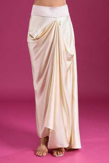 Anamika Khanna Ivory Embroidered Blazer And Draped Skirt Set at Aza Fashions Anamika Khanna_Ivory Embroidered Blazer And Draped Skirt Set _at_Aza_Fashions