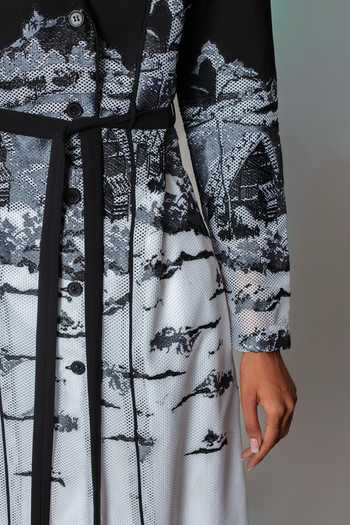 Anurag Gupta_Black Crepe, Net Hokusai Embroidered Short Dress _at_Aza_Fashions