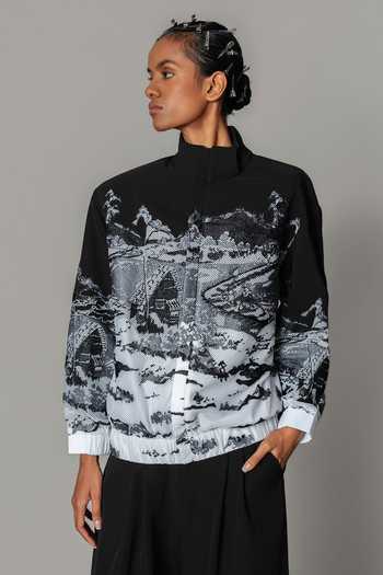 Anurag Gupta Hokusai Embroidered Bomber Jacket 
