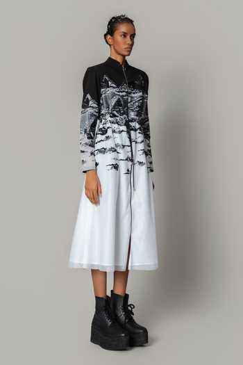 Anurag Gupta Hokusai Embroidered Midi Dress 