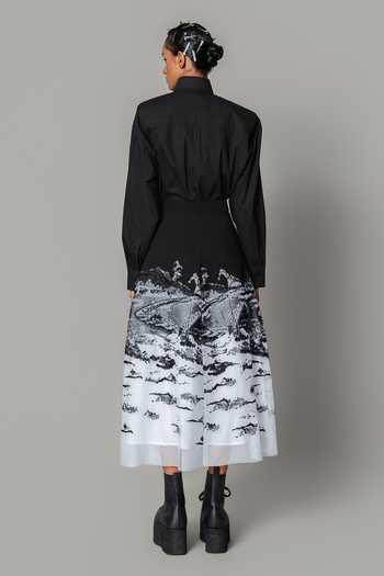 Anurag Gupta Hokusai Embroidered Skirt 