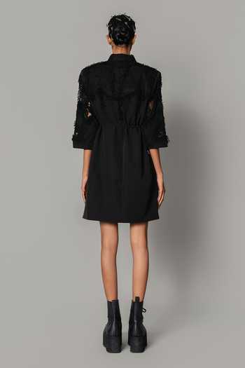 Anurag Gupta Black On Black Map Short Dress 
