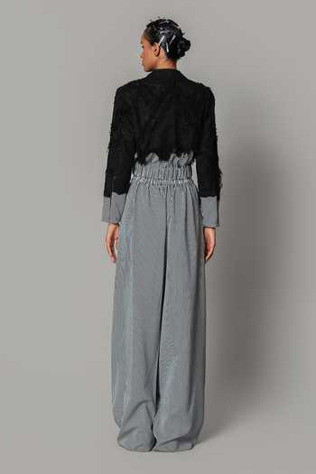 Anurag Gupta Stripe Pattern Bomber Jacket & Pant Set 