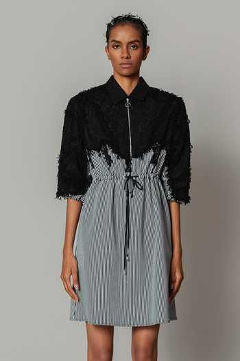 Anurag Gupta Stripe Pattern Short Dress 