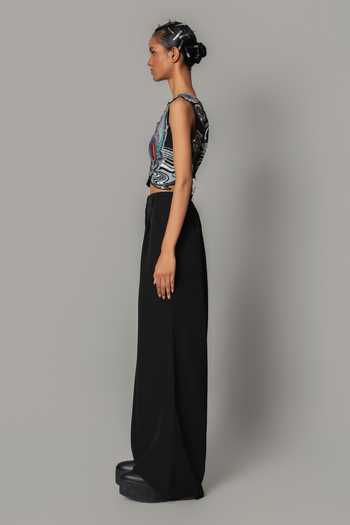 Buy_Anurag Gupta_Multi Color Crepe Scoop Neck Embroidered Cropped Top And Pant Set _Online_at_Aza_Fashions