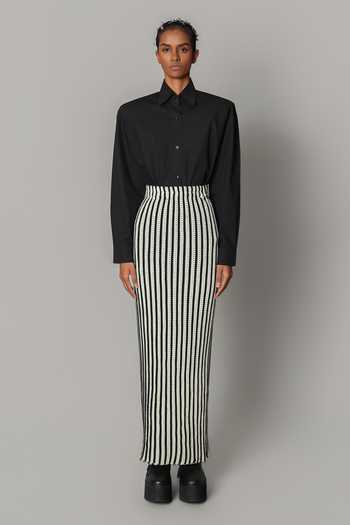 Anurag Gupta Knitted Stripe Pattern Skirt 