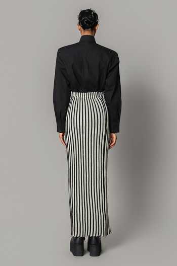 Anurag Gupta Knitted Stripe Pattern Skirt 
