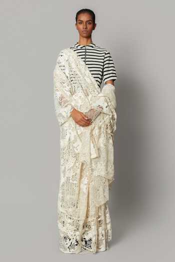 Anurag Gupta Embroidered Pre-Draped Saree With Blouse 