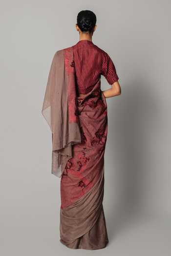 Anurag Gupta Embroidered Draped Saree With Blouse 