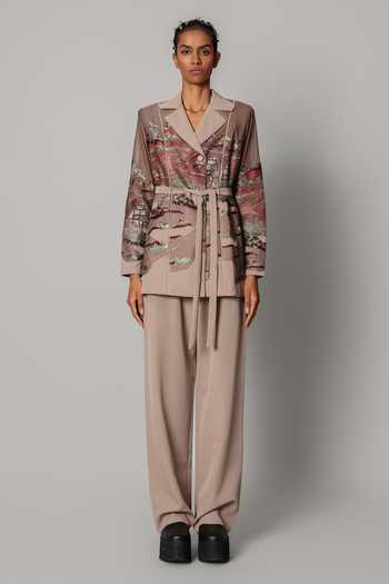 Anurag Gupta Hokusai Embroidered Coat & Pant Set 
