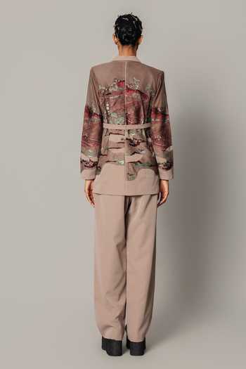 Anurag Gupta Hokusai Embroidered Coat & Pant Set 