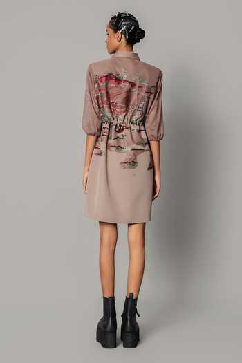 Anurag Gupta Hokusai Embroidered Short Dress 