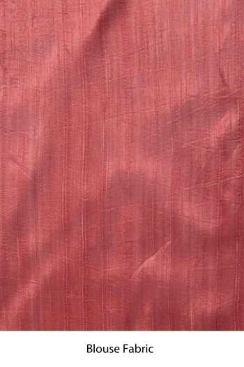 Jhambthreads_Pink Viscose, Jacquard, Silk, Cutwork Saree And Unstitched Blouse Fabric Set _Online_at_Aza_Fashions