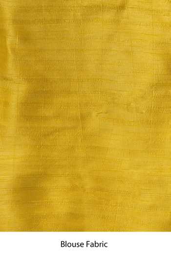 Buy_Jhambthreads_Yellow Silk, Viscose, Dupion, Scallop Embroidery Saree And Unstitched Blouse Set _Online_at_Aza_Fashions