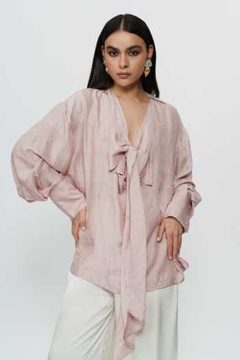 AK-OK Old Rose Draped Shirt 