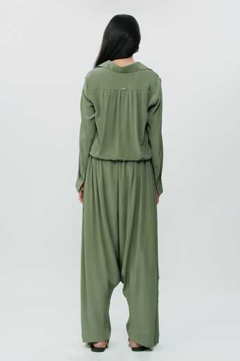 AK-OK Knotted Shirt With Low Crotch Pant 