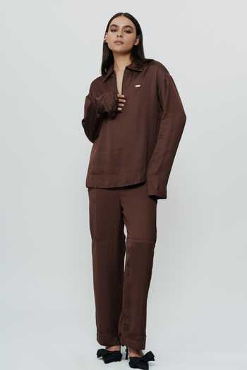 AK-OK Silk Shirt & Trouser Co-ord Set 