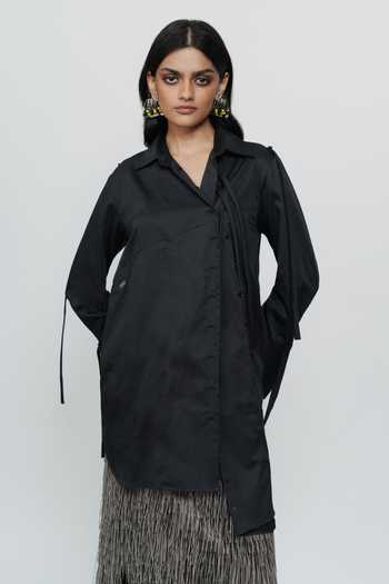 AK-OK String Detailed Long Shirt 