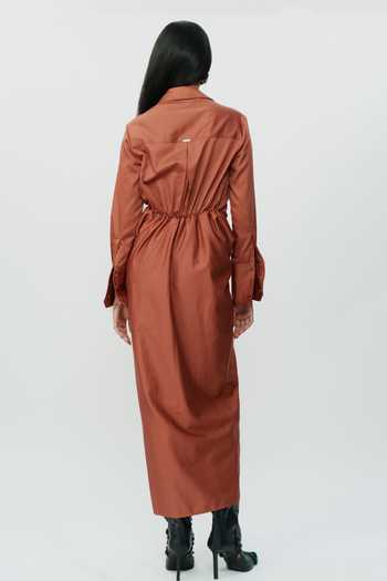 AK-OK Cotton Burnt Orange Shirt Dress 