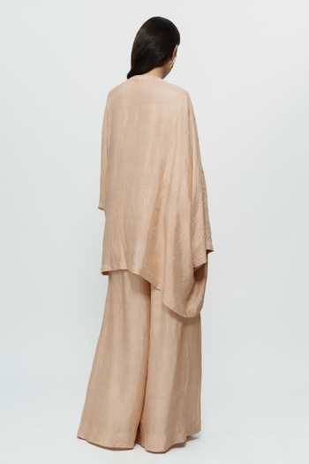 AK-OK Silk Kaftan & Broad Pant Set 