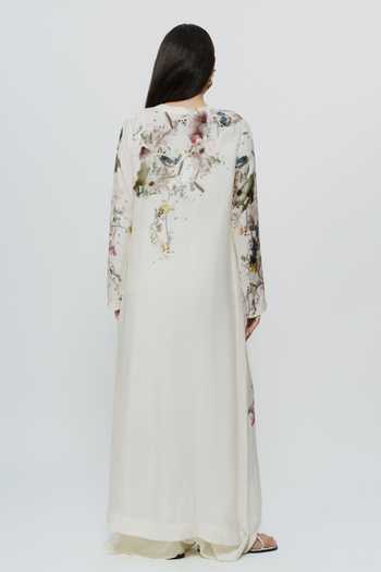 AK-OK Abstract Print Cotton Silk Kurta & Trouser Set 