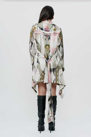 AK-OK Astral Print Short Dress 