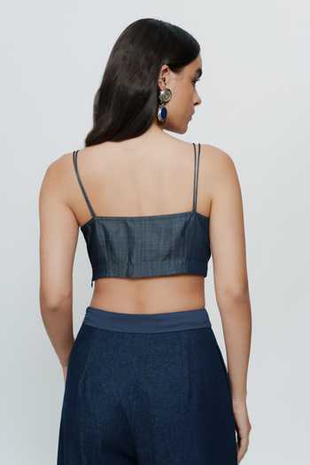 AK-OK Hand Embroidered Threadwork Crop Top 