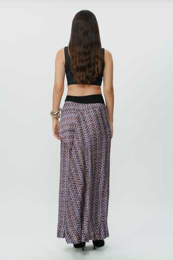 AK-OK Geometric Pattern Overlay Skirt 