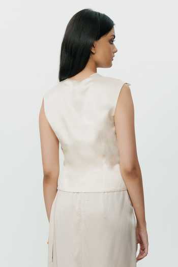 AK-OK Lace Chikankari Midi Skirt 