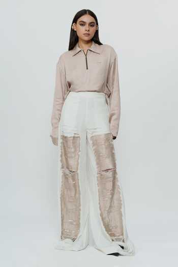 Shop_AK-OK_White Cotton Zari Work Pant _Online_at_Aza_Fashions