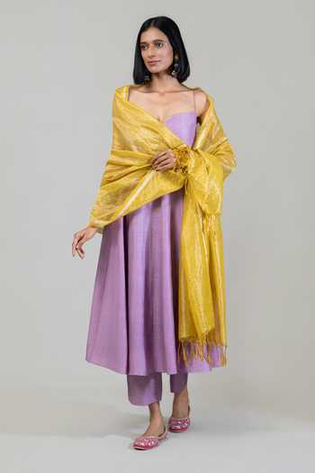 Tuli Rida Contrast Dupatta & Anarkali Set 
