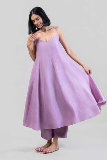 Tuli Purple Silk, Cotton, Organza Sweetheart Rida Contrast Dupatta And Anarkali Set Online at Aza Fashions Tuli_Purple Silk, Cotton, Organza Sweetheart Rida Contrast Dupatta And Anarkali Set _Online_at_Aza_Fashions