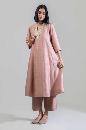 Tuli Sand Zari Work Anarkali With Pant 