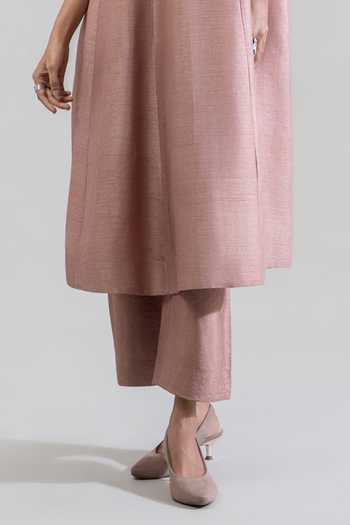 Shop_Tuli_Purple Silk, Cotton V-neck Sand Zari Work Anarkali With Pant 