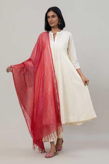 Tuli Nayana Jacquard Chanderi Anarkali Set 