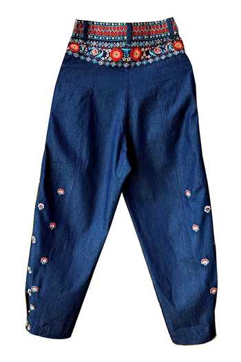 Dash And Dot Denim Embroidered Pant 