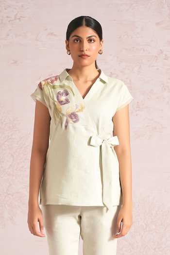 Kaveri Painted Petals Wrap Top 