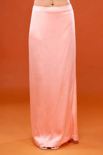 Shop_Anamika Khanna_Pink High Neck Embroidered Cape And Straight Skirt Set _Online_at_Aza_Fashions