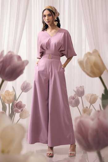 Naintara Bajaj Rose Dust Jumpsuit With Belt 