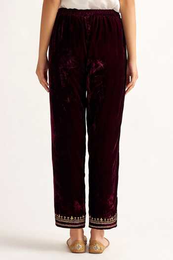 Anantaa By Roohi Velvet Embroidered Pant 
