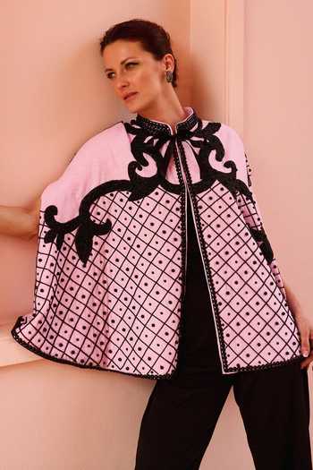 Nika 1.0 Pink Designer Pearl Lia Cape Online at Aza Fashions Nika 1.0_Pink Designer Pearl Lia Cape _Online_at_Aza_Fashions