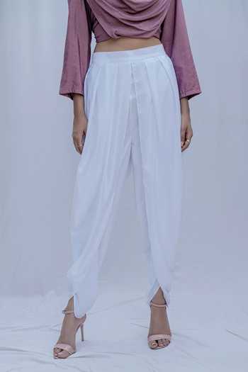 Bohame_White Tencel Dhoti Pant _at_Aza_Fashions