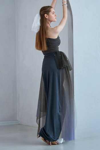 Naina Seth Pearl Embellished One Shoulder Top With Skirt 