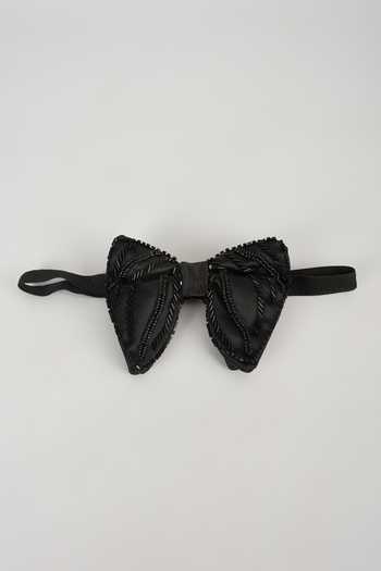SALIL BHATIA Satin Hand Embellished Bow Tie 