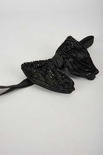 Buy SALIL BHATIA Black Hand Embellished Satin Bow Tie Online at Aza Fashions Buy_SALIL BHATIA_Black Hand Embellished Satin Bow Tie _Online_at_Aza_Fashions