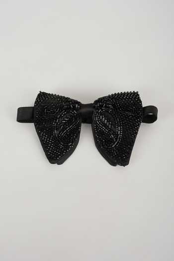 SALIL BHATIA Hand Embellished Satin Bow Tie 