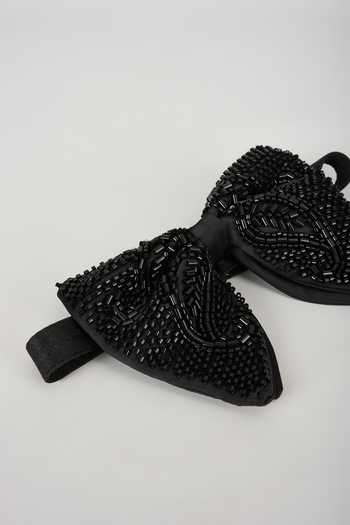 SALIL BHATIA Black Hand Embellished Satin Bow Tie Online at Aza Fashions SALIL BHATIA_Black Hand Embellished Satin Bow Tie _Online_at_Aza_Fashions