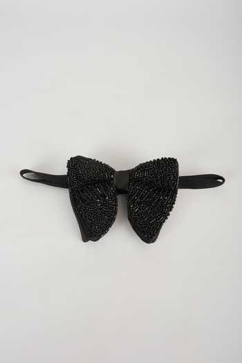 SALIL BHATIA Satin Hand Embellished Bow Tie 